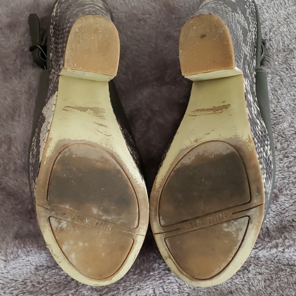 Nine West Chunky Snakeskin Wedges - Picture 4 of 7
